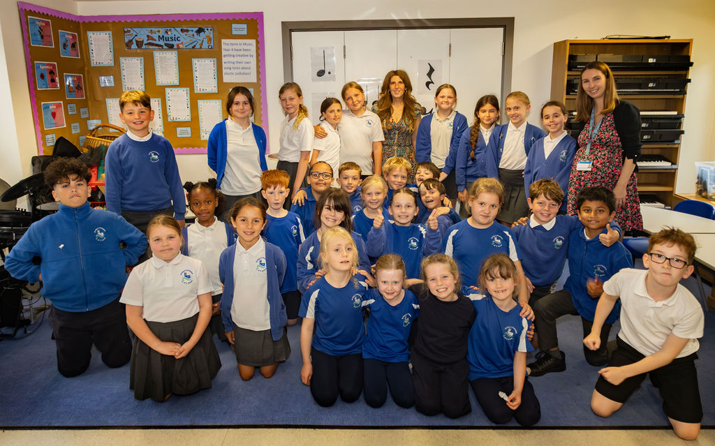 Big group of children with Marsha
